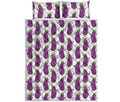 Cartoon Eggplant Pattern Print Quilt Bed Set