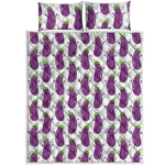 Cartoon Eggplant Pattern Print Quilt Bed Set