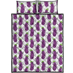 Cartoon Eggplant Pattern Print Quilt Bed Set