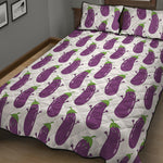 Cartoon Eggplant Pattern Print Quilt Bed Set