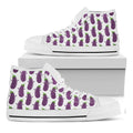 Cartoon Eggplant Pattern Print White High Top Sneakers