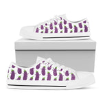 Cartoon Eggplant Pattern Print White Low Top Shoes