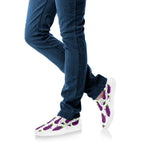 Cartoon Eggplant Pattern Print White Slip On Shoes