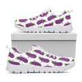 Cartoon Eggplant Pattern Print White Running Shoes
