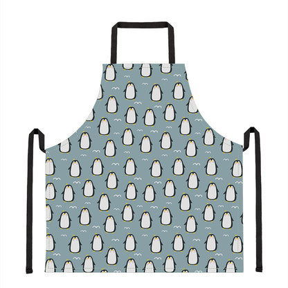Cartoon Emperor Penguin Pattern Print Apron