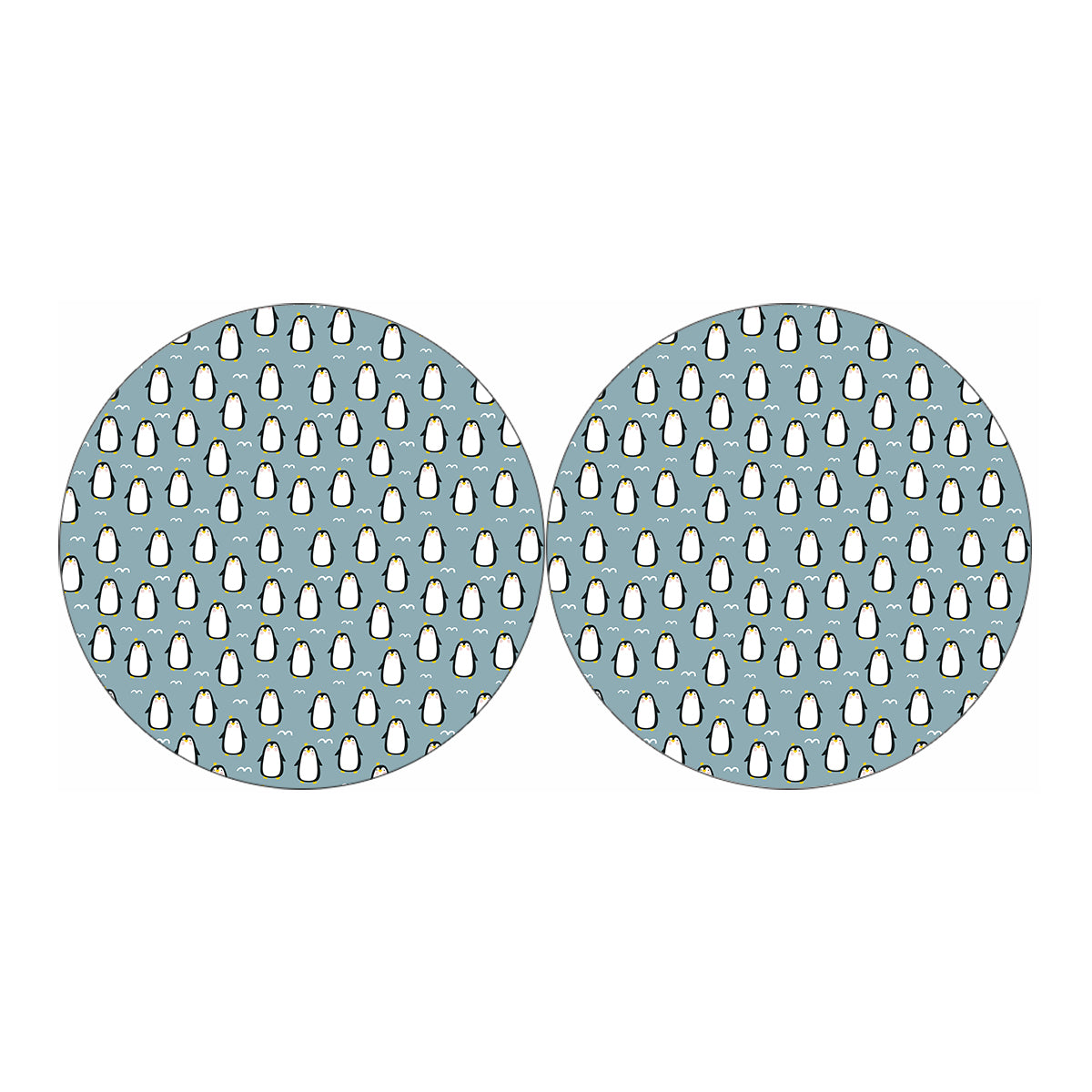 Cartoon Emperor Penguin Pattern Print Car Coasters