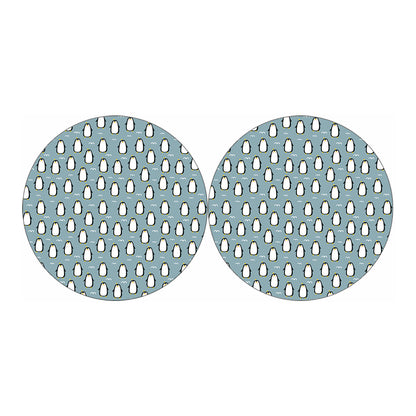 Cartoon Emperor Penguin Pattern Print Car Coasters