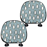 Cartoon Emperor Penguin Pattern Print Car Headrest Covers
