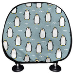 Cartoon Emperor Penguin Pattern Print Car Headrest Covers
