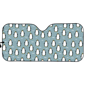 Cartoon Emperor Penguin Pattern Print Car Sun Shade