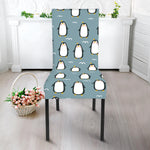 Cartoon Emperor Penguin Pattern Print Dining Chair Slipcover