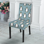 Cartoon Emperor Penguin Pattern Print Dining Chair Slipcover