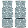 Cartoon Emperor Penguin Pattern Print Front and Back Car Floor Mats