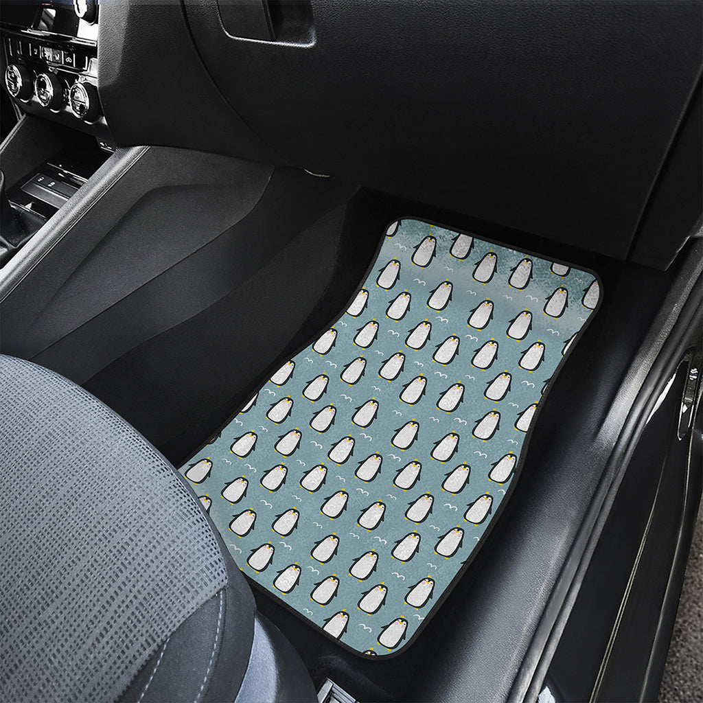 Cartoon Emperor Penguin Pattern Print Front and Back Car Floor Mats