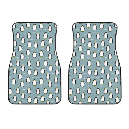 Cartoon Emperor Penguin Pattern Print Front Car Floor Mats