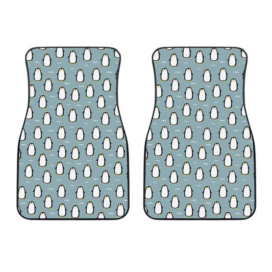 Cartoon Emperor Penguin Pattern Print Front Car Floor Mats