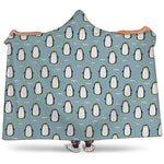 Cartoon Emperor Penguin Pattern Print Hooded Blanket