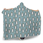 Cartoon Emperor Penguin Pattern Print Hooded Blanket