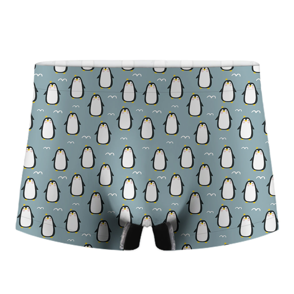 Cartoon Emperor Penguin Pattern Print Men's Boxer Briefs