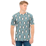 Cartoon Emperor Penguin Pattern Print Men's T-Shirt
