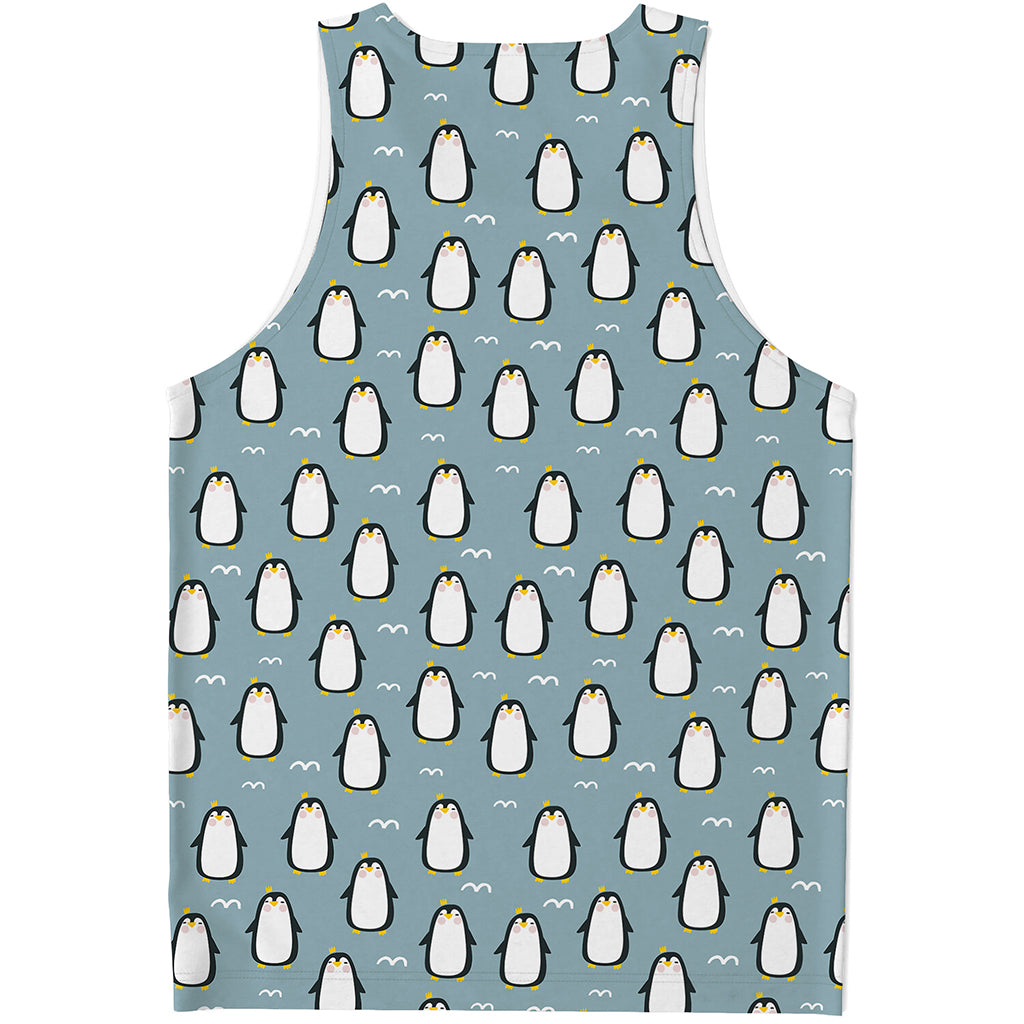 Cartoon Emperor Penguin Pattern Print Men's Tank Top