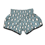 Cartoon Emperor Penguin Pattern Print Muay Thai Boxing Shorts