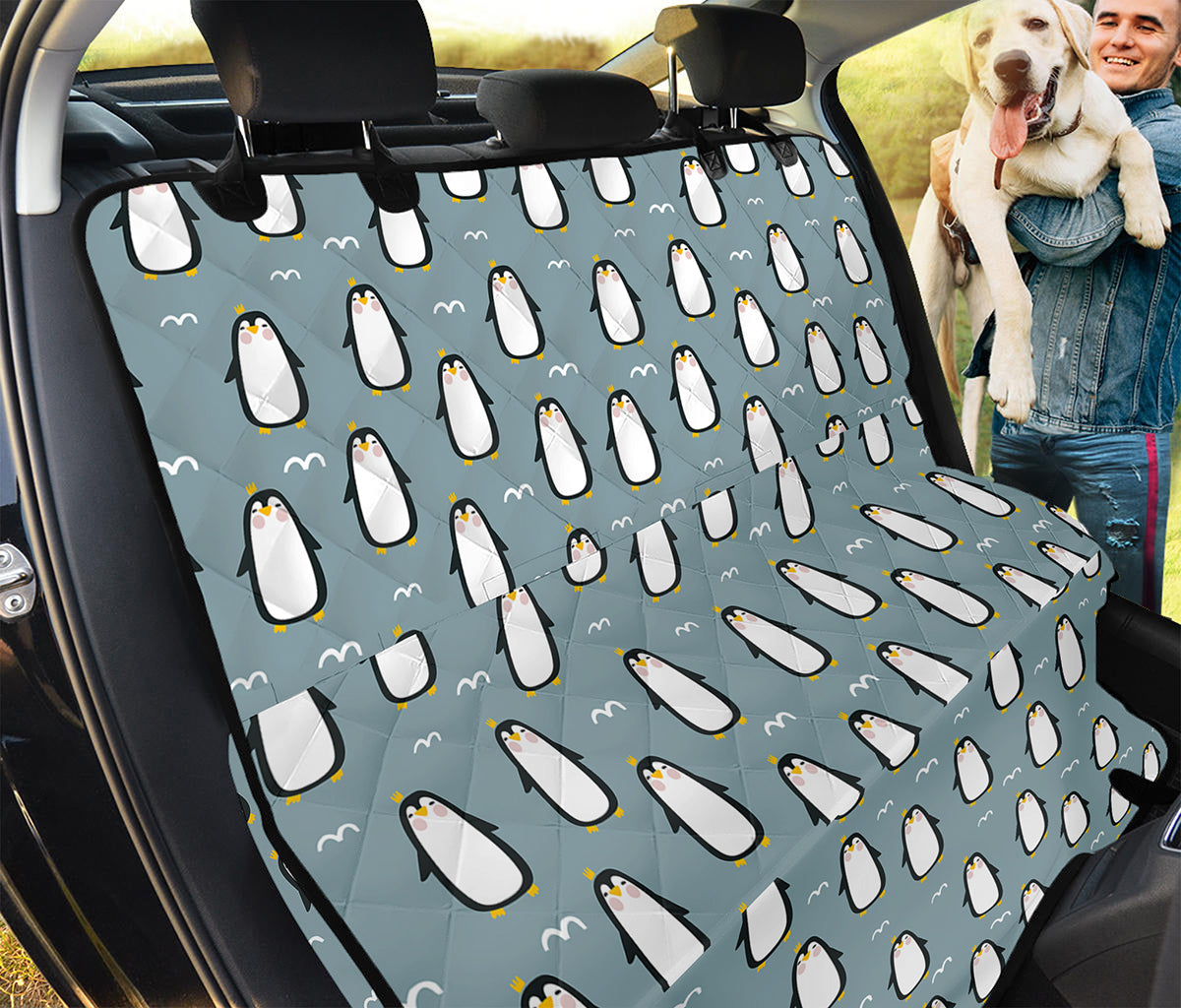 Cartoon Emperor Penguin Pattern Print Pet Car Back Seat Cover