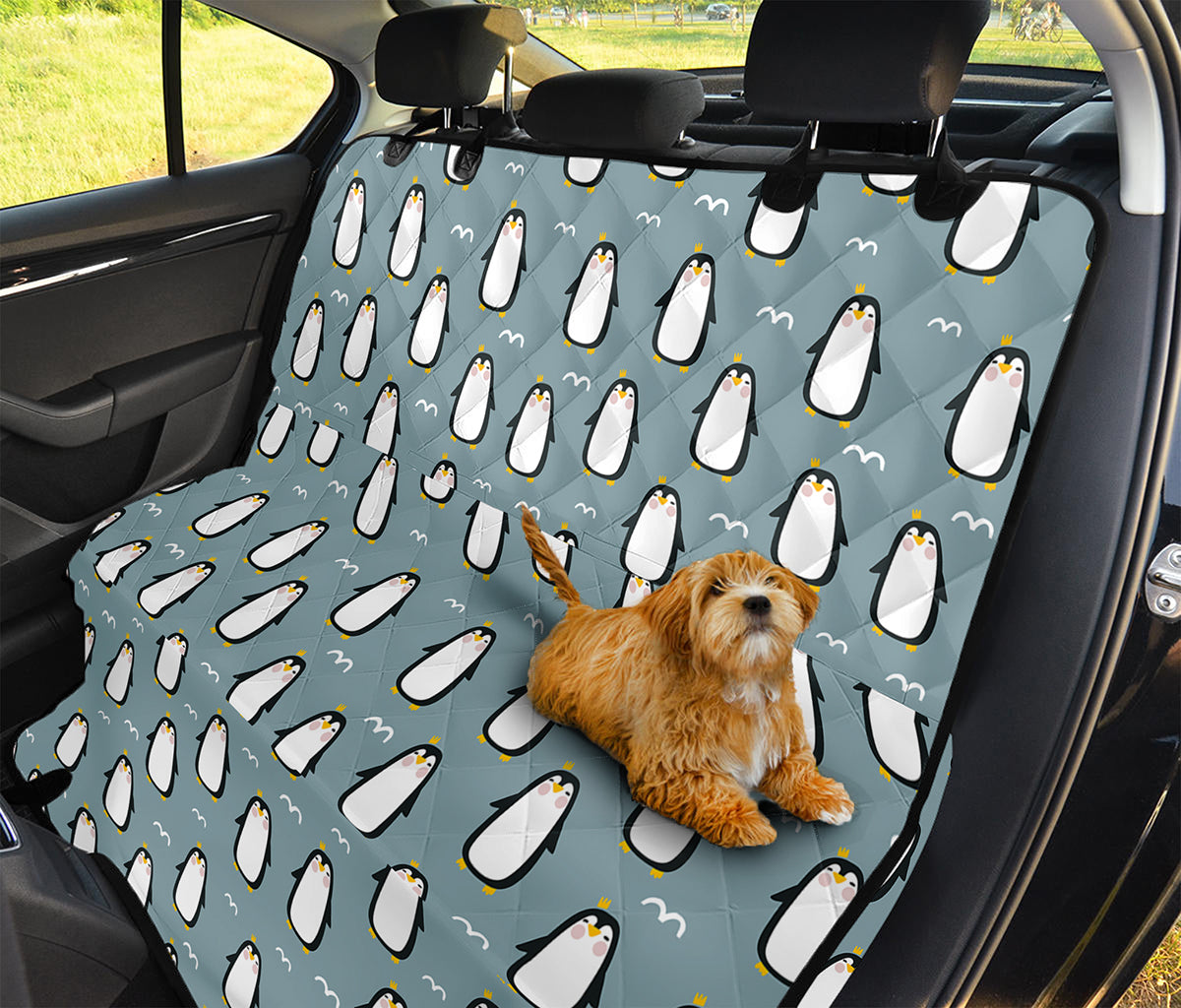 Cartoon Emperor Penguin Pattern Print Pet Car Back Seat Cover