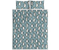 Cartoon Emperor Penguin Pattern Print Quilt Bed Set