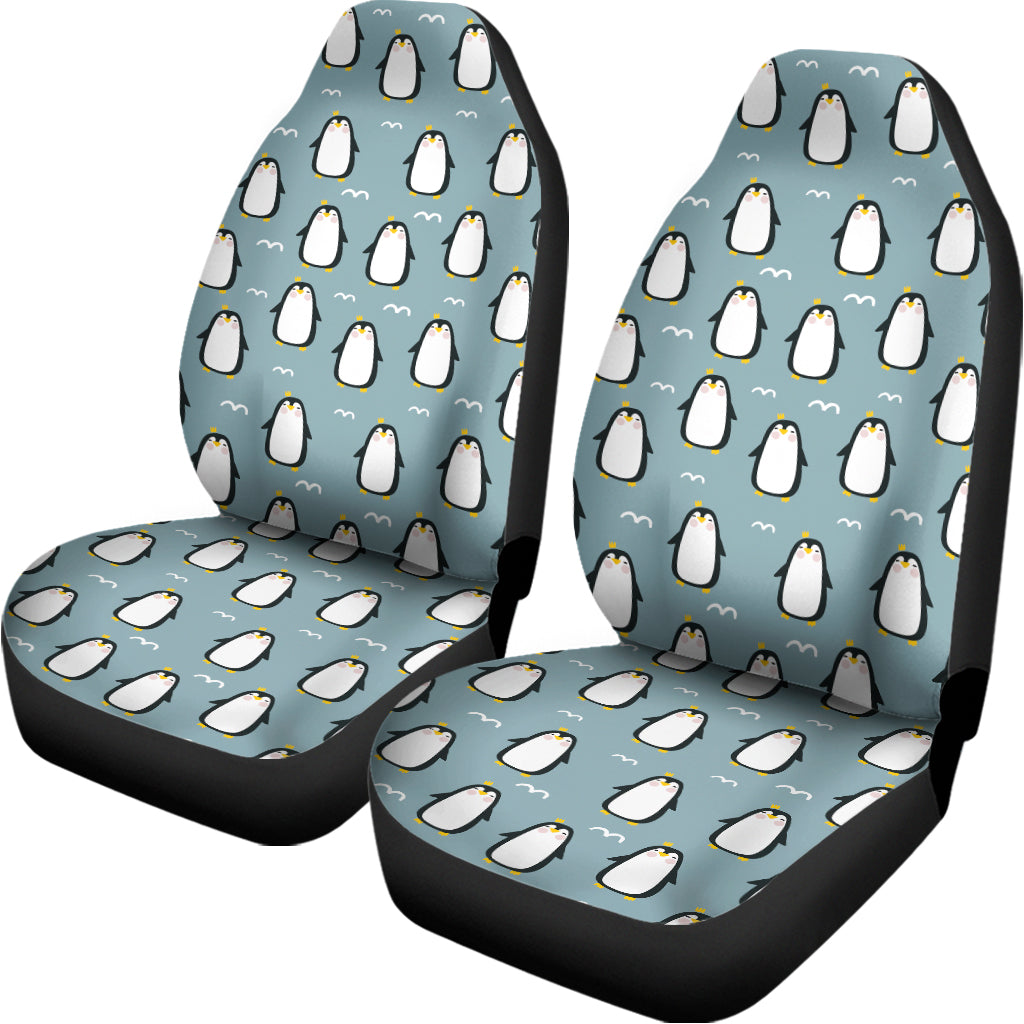 Cartoon Emperor Penguin Pattern Print Universal Fit Car Seat Covers