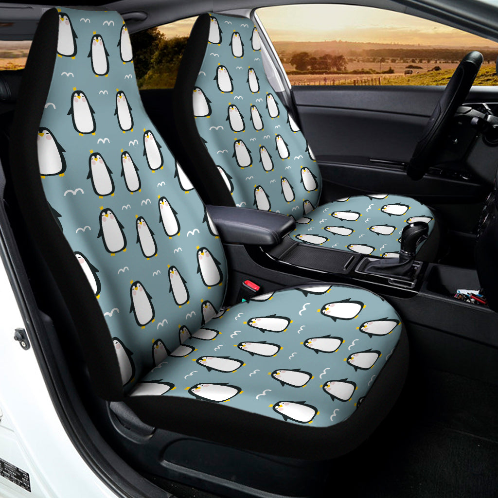 Cartoon Emperor Penguin Pattern Print Universal Fit Car Seat Covers