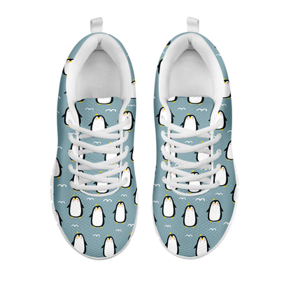 Cartoon Emperor Penguin Pattern Print White Sneakers