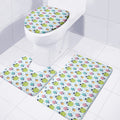 Cartoon Fish Pattern Print 3 Piece Bath Mat Set