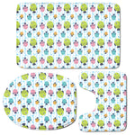 Cartoon Fish Pattern Print 3 Piece Bath Mat Set