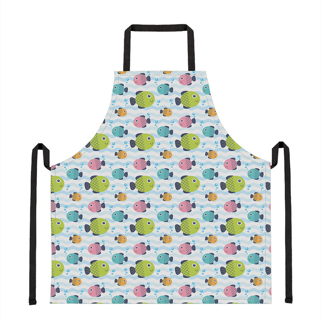 Cartoon Fish Pattern Print Apron