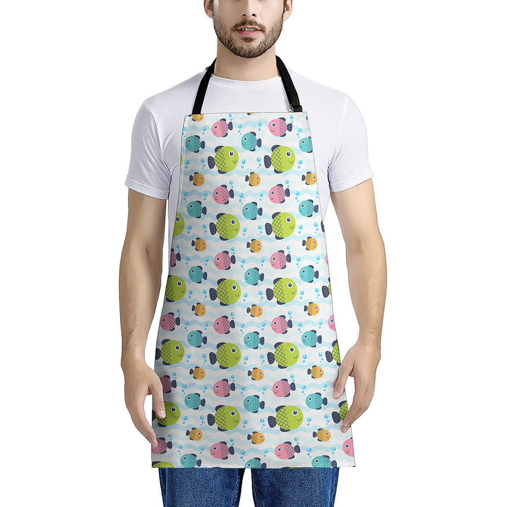 Cartoon Fish Pattern Print Apron