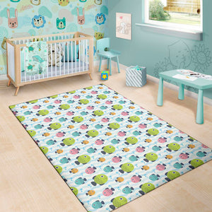 Cartoon Fish Pattern Print Area Rug