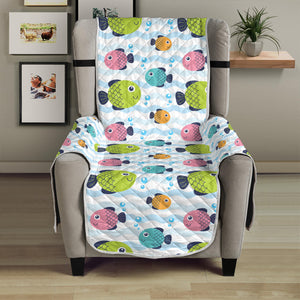 Cartoon Fish Pattern Print Armchair Protector