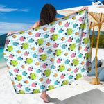 Cartoon Fish Pattern Print Beach Sarong Wrap