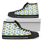 Cartoon Fish Pattern Print Black High Top Shoes