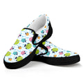 Cartoon Fish Pattern Print Black Slip On Sneakers