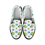 Cartoon Fish Pattern Print Black Slip On Shoes