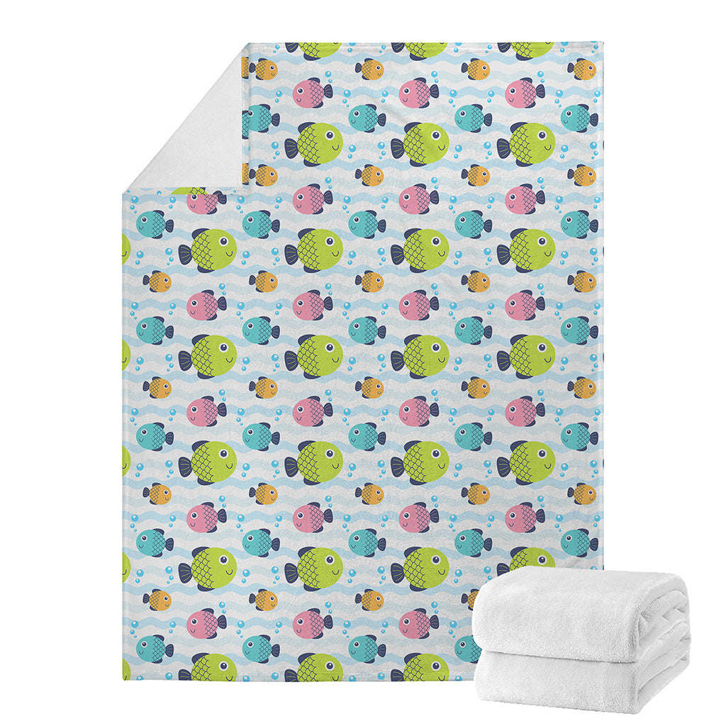 Cartoon Fish Pattern Print Blanket