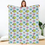 Cartoon Fish Pattern Print Blanket