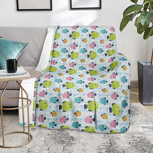 Cartoon Fish Pattern Print Blanket