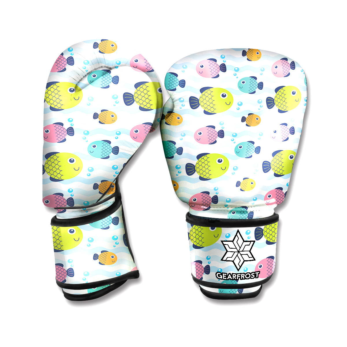 Cartoon Fish Pattern Print Boxing Gloves