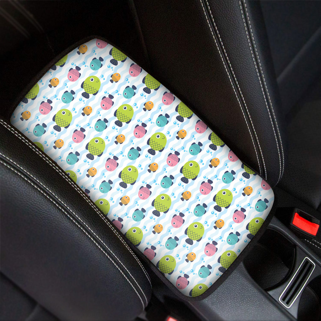 Cartoon Fish Pattern Print Car Center Console Cover