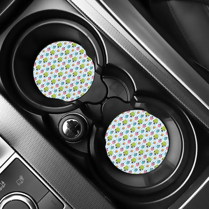 Cartoon Fish Pattern Print Car Coasters