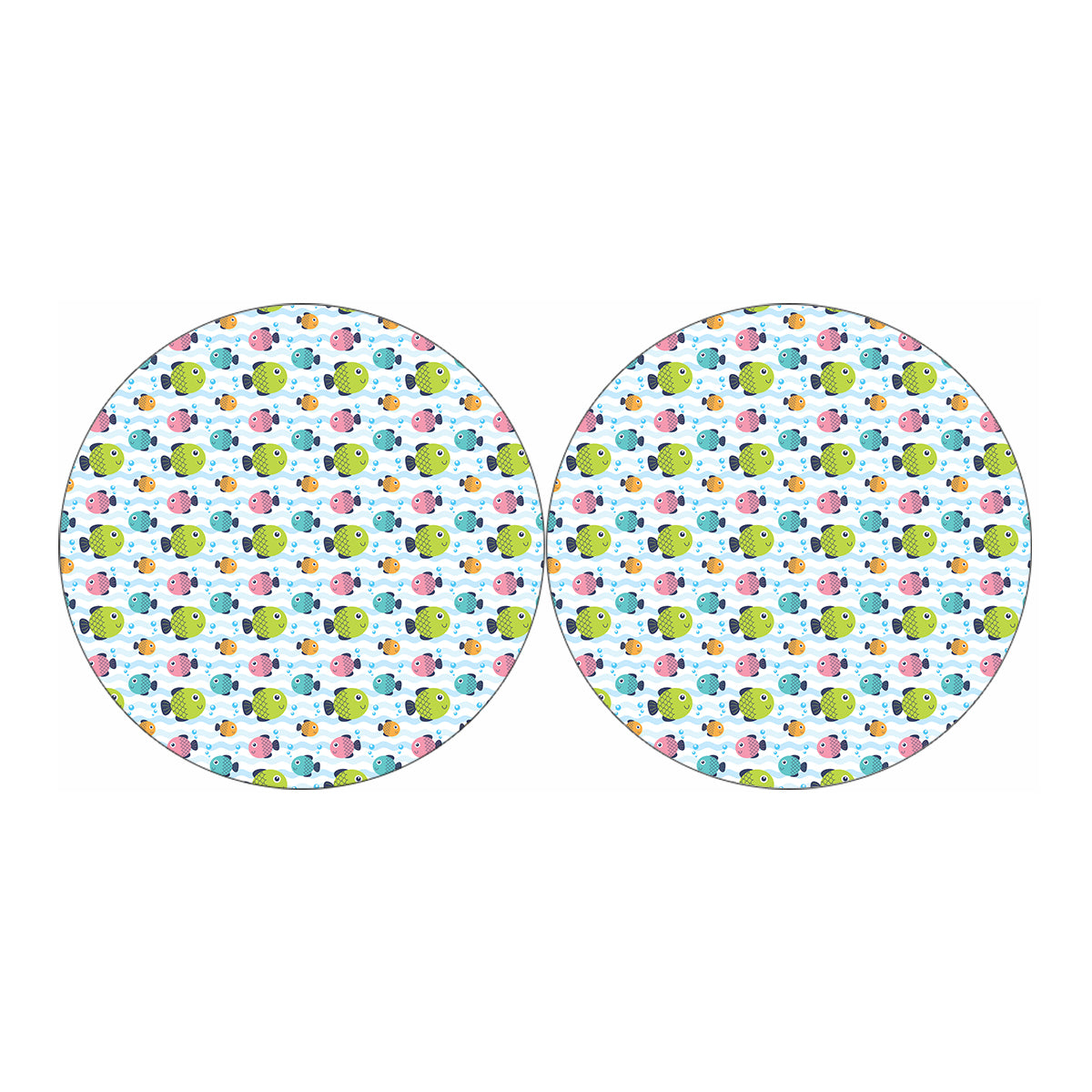 Cartoon Fish Pattern Print Car Coasters