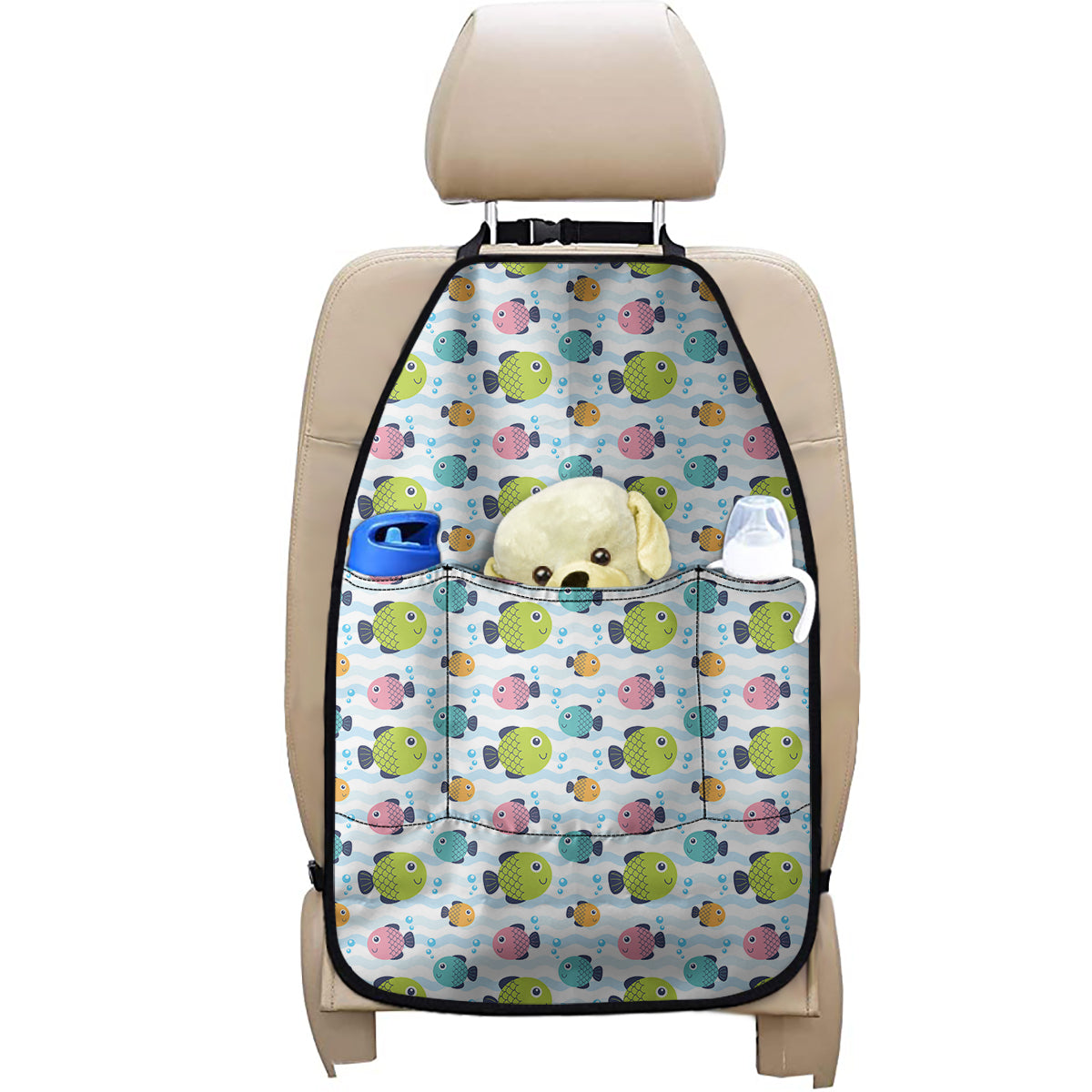 Cartoon Fish Pattern Print Car Seat Organizers